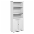 Pemberly Row Open Kitchen Cabinet with Doors and 3 Shelves in White
