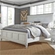 Pemberly Row California King Panel Bed with Planked Headboard in White