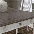 Pemberly Row Rectangular Leg Table with 4 Storage Drawers in White