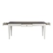 Pemberly Row Rectangular Leg Table with 4 Storage Drawers in White