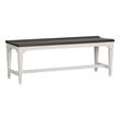 Pemberly Row Wood Seat Bench with Square Tapered Legs in White