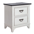 Pemberly Row 2 Drawer Nightstand with Charging Station in White