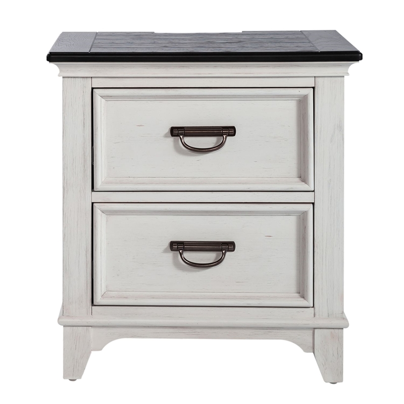 Pemberly Row 2 Drawer Nightstand with Charging Station in White