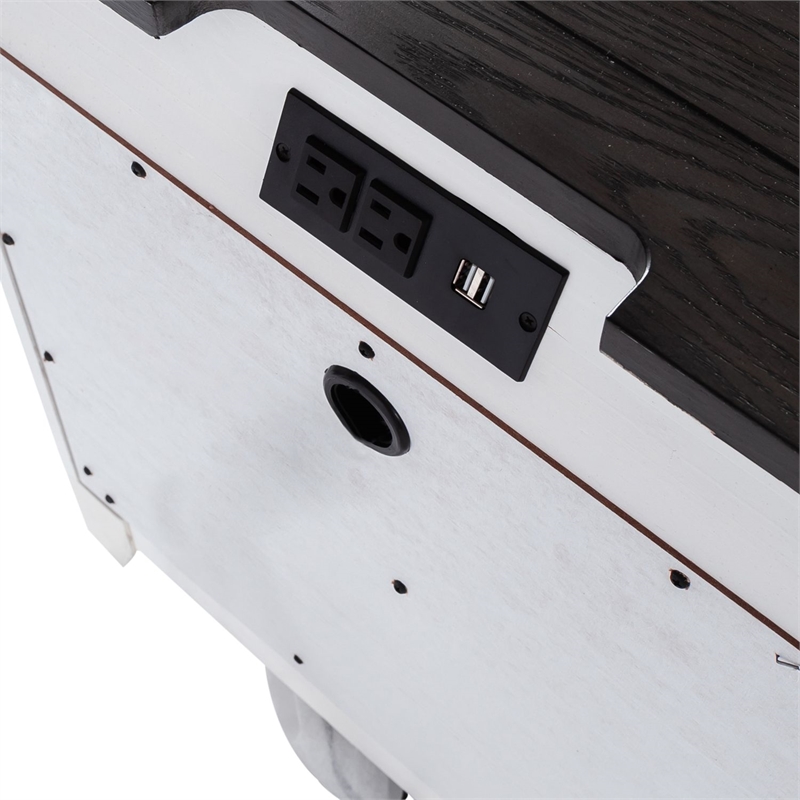 Pemberly Row 2 Drawer Nightstand with Charging Station in White