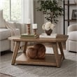 Pemberly Row Octagonal Cocktail Table with Fancy Face Veneer in Brown