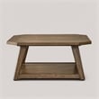 Pemberly Row Octagonal Cocktail Table with Fancy Face Veneer in Brown