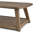 Pemberly Row Octagonal Cocktail Table with Fancy Face Veneer in Brown