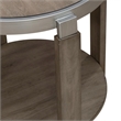Pemberly Row End Table with Inset Wood Top and Polished Metal Trim in Brown