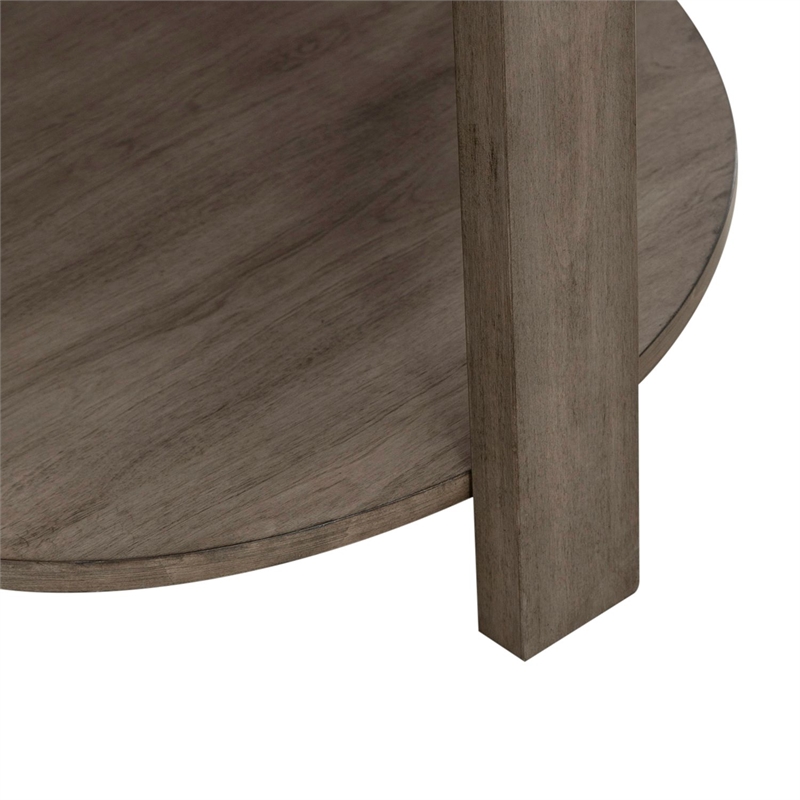 Pemberly Row End Table with Inset Wood Top and Polished Metal Trim in Brown