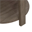 Pemberly Row End Table with Inset Wood Top and Polished Metal Trim in Brown