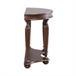 Pemberly Row Demilune Sofa Table with Satin Sienna Finish and Shelf