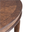 Pemberly Row Demilune Sofa Table with Satin Sienna Finish and Shelf