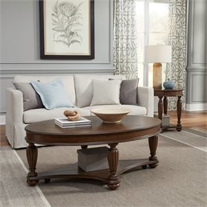 Pemberly Row 3 Piece Coffee Table Set with Satin Sienna Finish