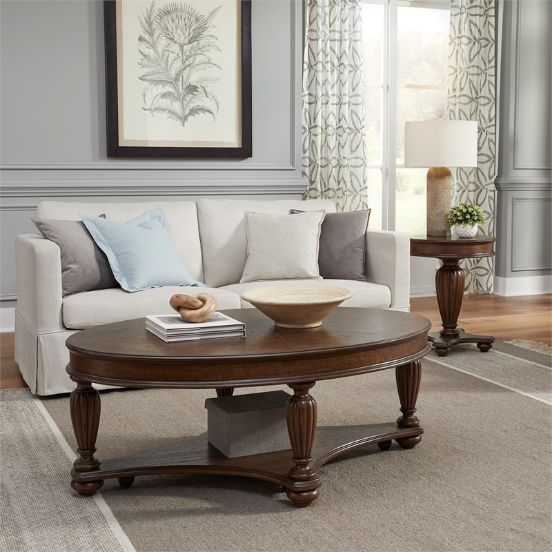 Pemberly Row 3-Piece Set with Veneer Tops in Satin Sienna