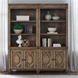 Pemberly Row 2 Piece Bunching Bookcase Set with Hexagonal Doors in Brown