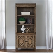 Pemberly Row Bunching Bookcase with Hexagonal Overlay Doors in Brown