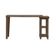 Pemberly Row 4 Piece Console Table Set with Upholstered Stools in Brown