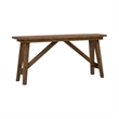Pemberly Row Sofa Table with Fancy Face Veneer and Trestle Base in Brown
