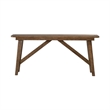 Pemberly Row Sofa Table with Fancy Face Veneer and Trestle Base in Brown