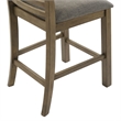 Pemberly Row Upholstered Ladder Back Counter Chair Set of 2 in Brown