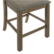 Pemberly Row Upholstered Ladder Back Counter Chair Set of 2 in Brown