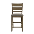 Pemberly Row Slat Back Upholstered Counter Chair Set of 2 in Brown