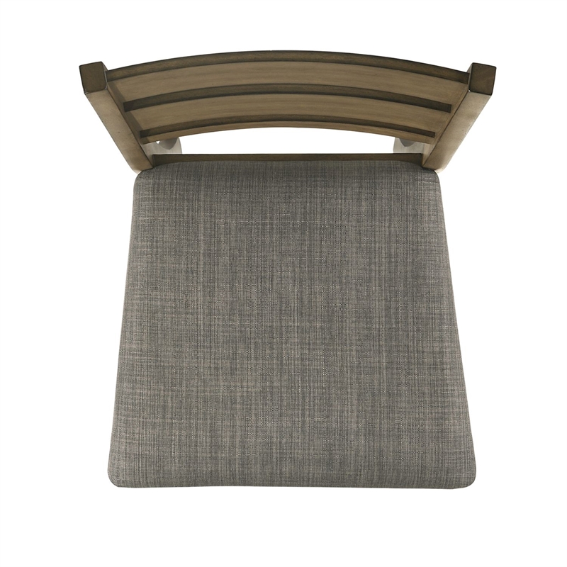 Pemberly Row Slat Back Upholstered Counter Chair Set of 2 in Brown