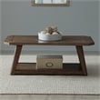 Pemberly Row Rectangular Cocktail Table with Fancy Face Veneer in Brown