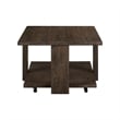Pemberly Row Cocktail Table with Casters and Open Bottom Shelf in Espresso