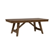 Pemberly Row Trestle Dining Table with 20 Inch Self Storing Leaf in Brown
