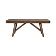 Pemberly Row Trestle Dining Table with 20 Inch Self Storing Leaf in Brown