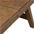 Pemberly Row Trestle Dining Table with 20 Inch Self Storing Leaf in Brown