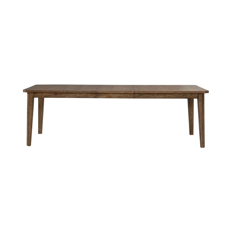 Pemberly Row Rectangular Dining Table with 20 Inch Removable Leaf in Brown