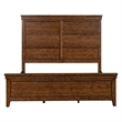 Pemberly Row King Panel Bed with Overlay Moldings and Tapered Feet in Brown