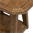 Pemberly Row Octagonal End Table with Fancy Face Veneer and Shelf in Brown