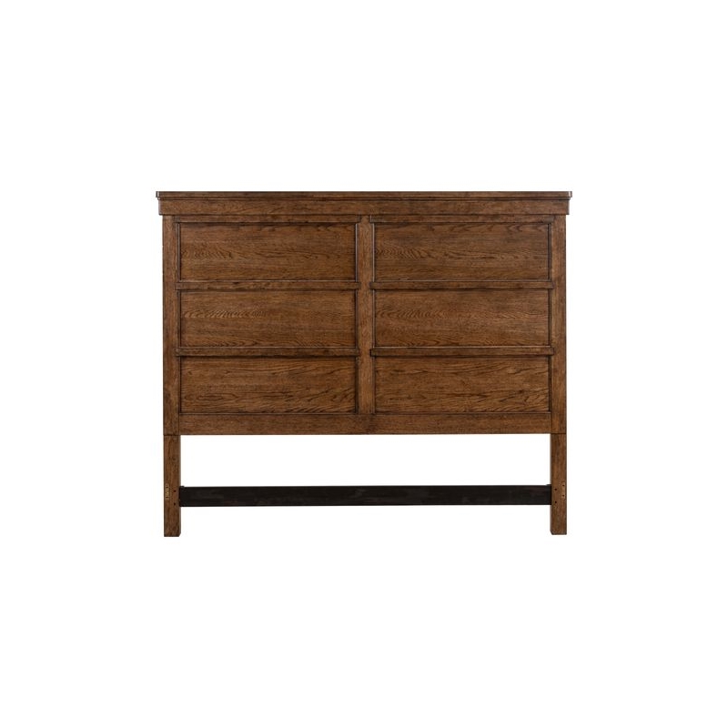 Pemberly Row King Panel Headboard with Overlay Moldings in Brown