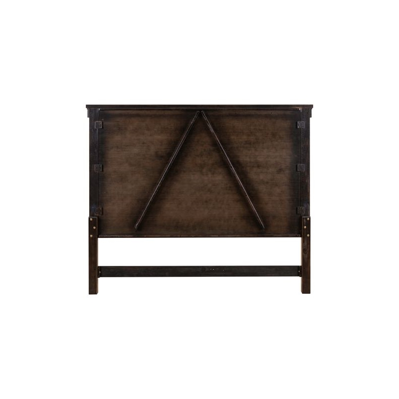 Pemberly Row King Panel Headboard with Overlay Moldings in Brown