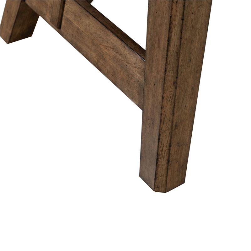 Pemberly Row Writing Desk with Flip Down Keyboard Tray in Brown