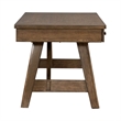 Pemberly Row Writing Desk with Flip Down Keyboard Tray in Brown
