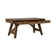 Pemberly Row Writing Desk with Flip Down Keyboard Tray in Brown