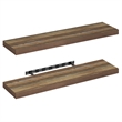 Pemberly Row 12 x 47 2-Inch Thick Floating Shelves Set of 2 in Retro Brown