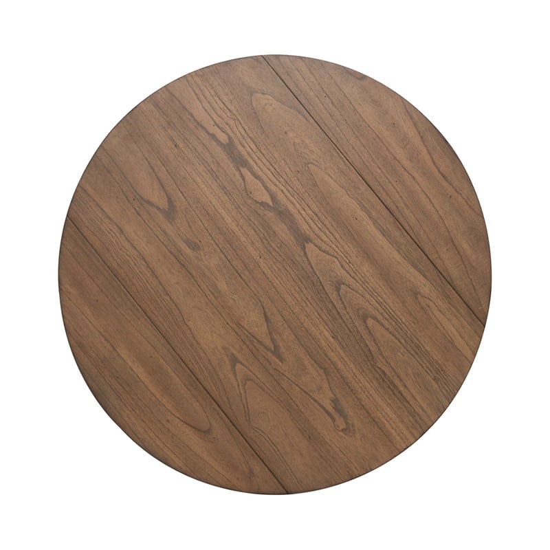 Pemberly Row Drop Leaf Dining Table with Turned Pedestal Base in Brown
