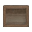 Pemberly Row End Table with Glass Top and Metal Checkerboard Accent in Brown