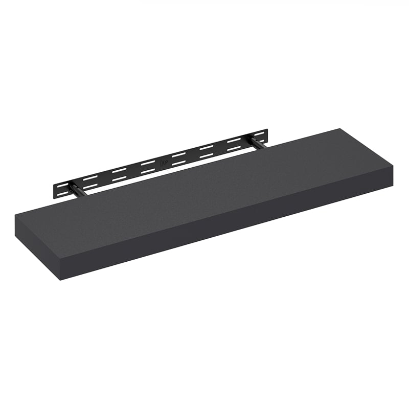 Pemberly Row 9 x 35 2-in Thick Invisible Brackets Floating Shelf in Americano