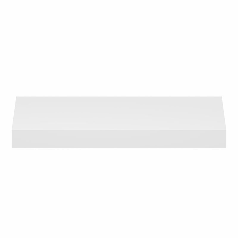 Pemberly Row 9 x 24 2-in Thick Invisible Brackets Floating Shelves in White