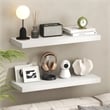 Pemberly Row 12 x 35 2-in Thick Invisible Brackets Floating Shelves in White