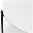 Pemberly Row 2-Tier Round Coffee Table with Metal Legs in Plain White
