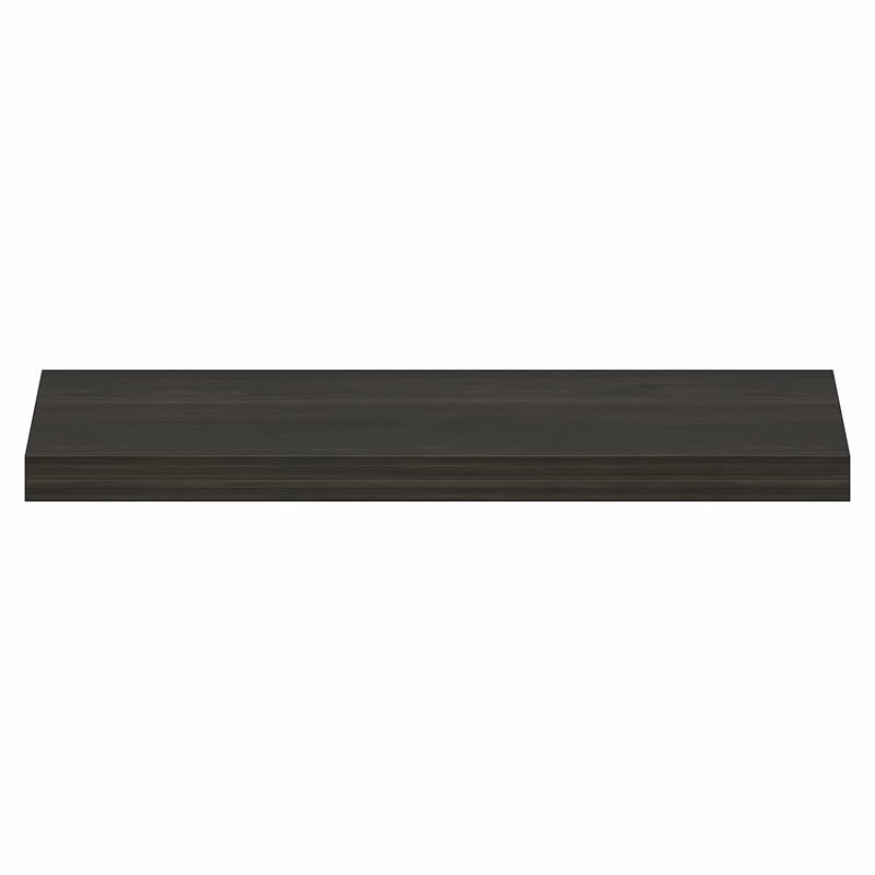 Pemberly Row 9 x 35 2-in Thick Invisible Brackets Floating Shelf in Tobacco Oak
