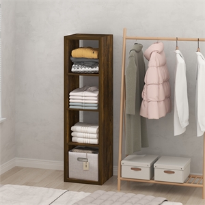 Pemberly Row 4-Cube Open Shelf Extra Thick Frame in Amber Pine
