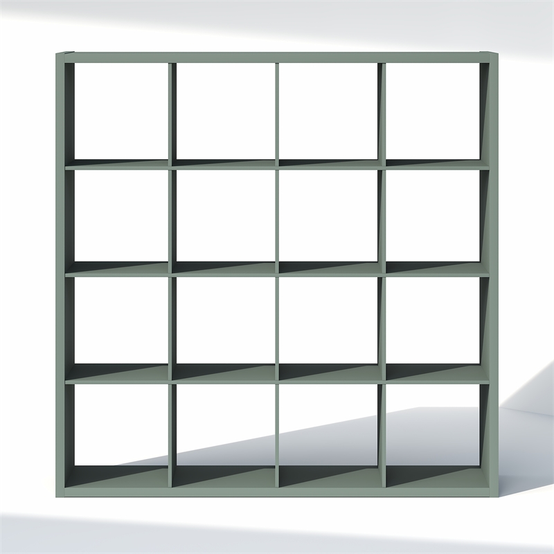 Pemberly Row 16-Cube Open Shelf Extra Thick Frame in Sage Green